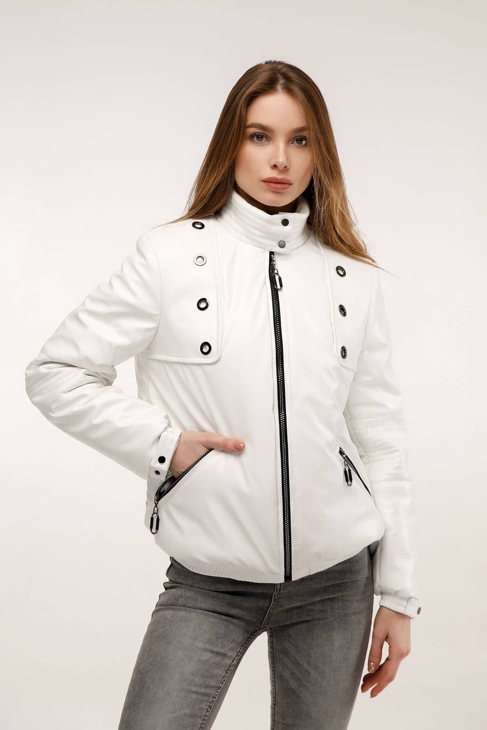 Куртка В-1298 Экокожа Тон 49 Белый