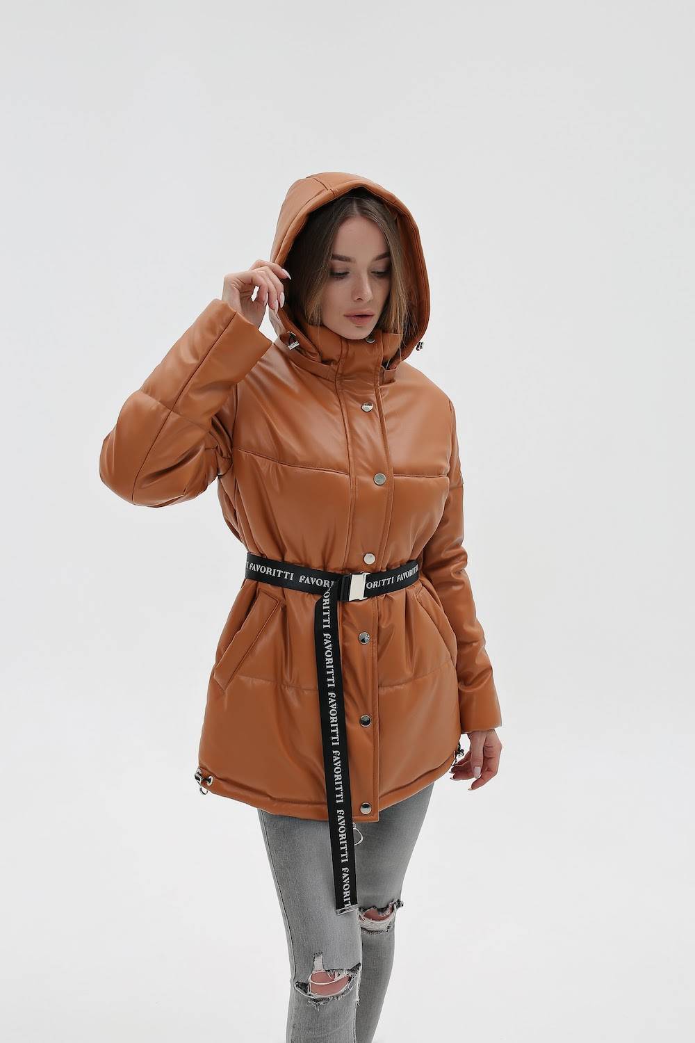 Куртка В-1299 Экокожа Тон 50 Темно-оранжевый