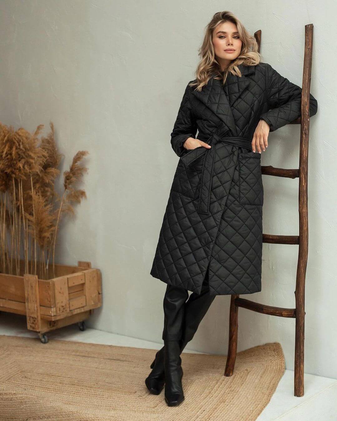 Стеганное пальто