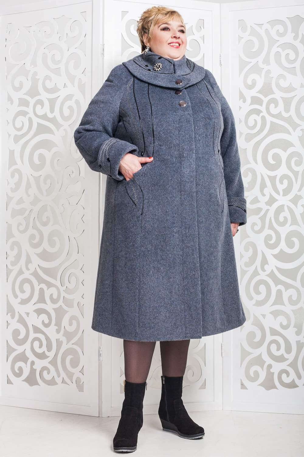 Зимнее пальто для полных женщин с расклешенным подолом - Блог/Фаворитти