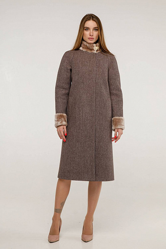 Пальто П-1263 и/м Шерсть пальтовая W7-8232 Тон 3