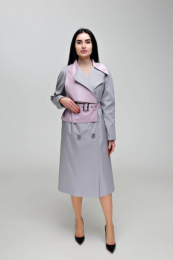 Плащ В-1296 МФ 102032 Тон 47 + Тон 57